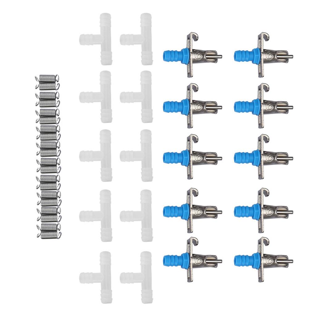 10PCS Rabbit Drinker Nipple Waterer Drinking Water Tool Double Hang Springs