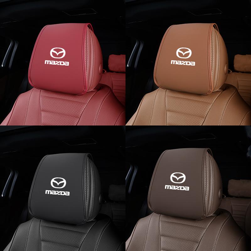 2Pcs Quality Leather Car Seat Headrest Covering Accessories For Mazda 6 2 3 CX50 CX60 BT-50 CX5 CX30 MX-5 CX3 CX8 Atenza CX80 FF20