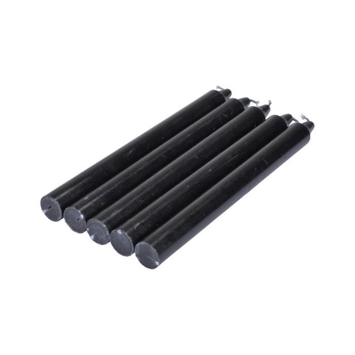 Bougies chandelier - Tendance - Lot de 5 - 20 cm - Noir - Intérieur