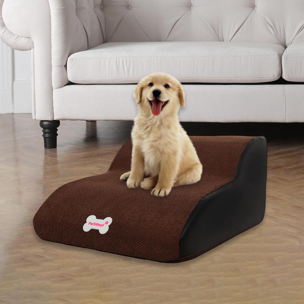 Лестница для собак, пандус для домашних животных, моющаяся, нескользящая, съемная, ступеньки для кошек и щенков, 2 ступеньки, пандус для высокой кровати, дивана в помещении.