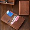 Мужской ретро кошелек-кредитница из кожи высшего качества ручной работы, короткий, ультратонкий, тонкий, с отделениями для ID-карт, множеством слотов, чехол