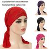 Casual Wind Cotton Hat Bandana Bohemia Chemotherapy Hat Fashion Pull On Headwrap  Women National