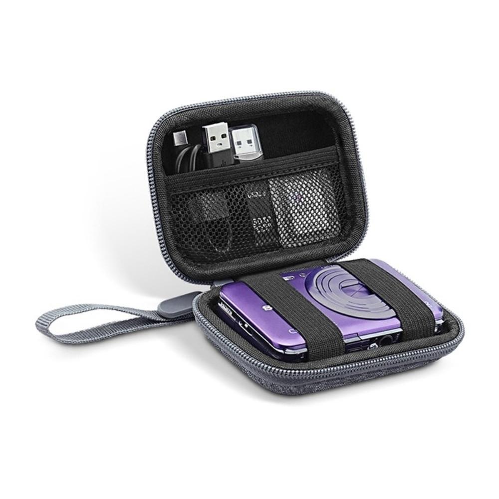 with Mesh Pocket Digital Camera Case Protective Padded Data Cable Bag Sony Canon Fuji CCD Camera