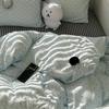 Вдохновленный корейским стилем мисс: Девочковый розовый комплект постельного белья из хлопка в горошек с помпонами