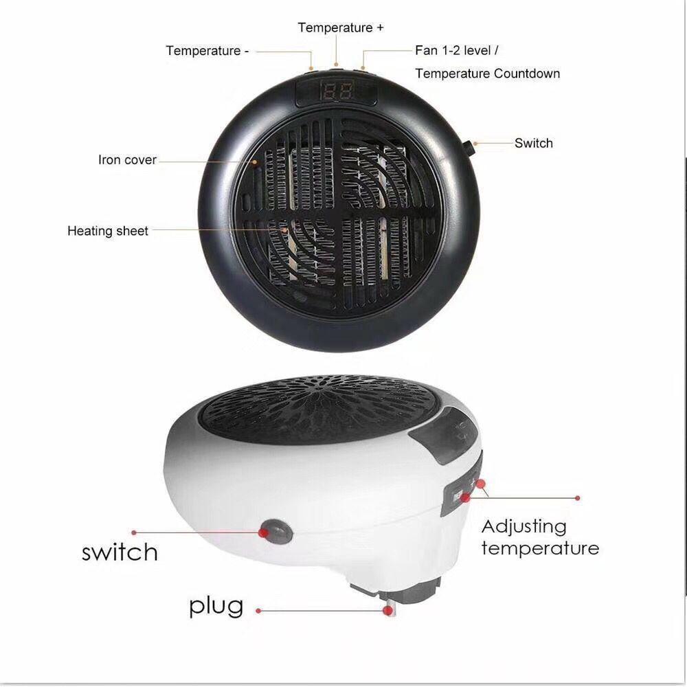 900 Вт Мини Портативный Тепловентилятор Встраиваемый Электрический Настенный Розетка Печь Обогреватель
