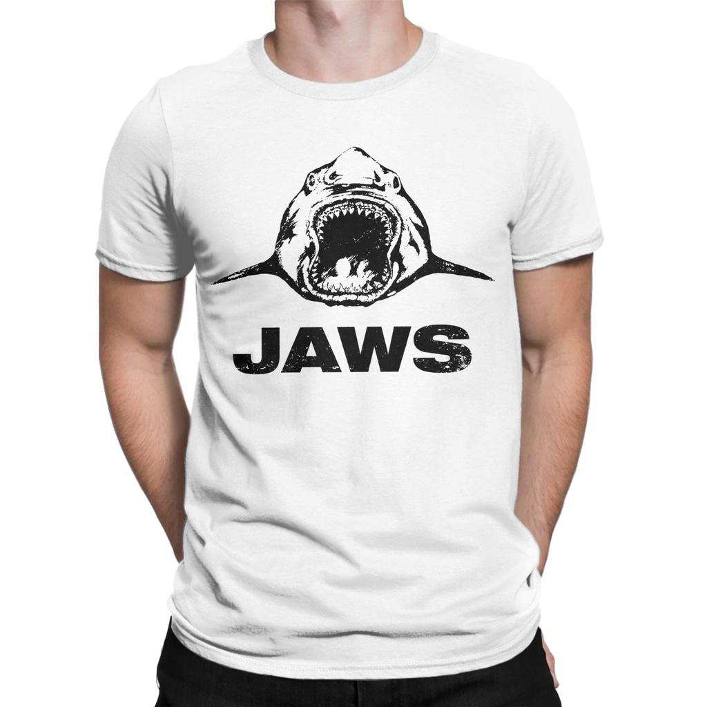 Футболки-сувениры с репродукцией футболки съемочной группы фильма «Челюсти» ObscuraTee для мужчин  Юмористические хлопковые футболки с круглым вырезом и коротким рукавом Подарочные топы