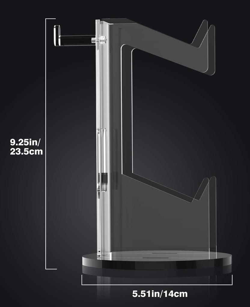 MoKo Controller Stand Ps5 PS4 Storage Rack Acrylic Headphone Holder Game Controller Stand Tabletop Translucent Black Base with Charging Hole Interior