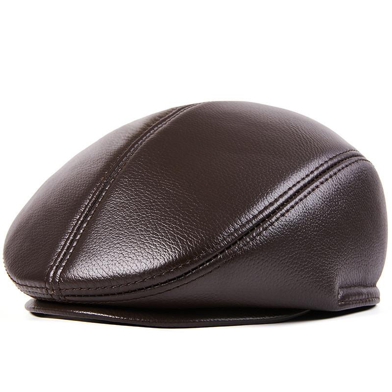 EFei первый слой из воловьей кожи, бейсболка, брендовая мужская берет для газетчика, зимние теплые шапки, шапки из воловьей кожи