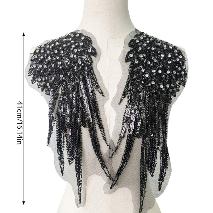 2 лота Рюкзак Легкий вес Нашивки Аппликации для свадебного платья Тканевые пришивные нашивки для вечеринок или свадеб