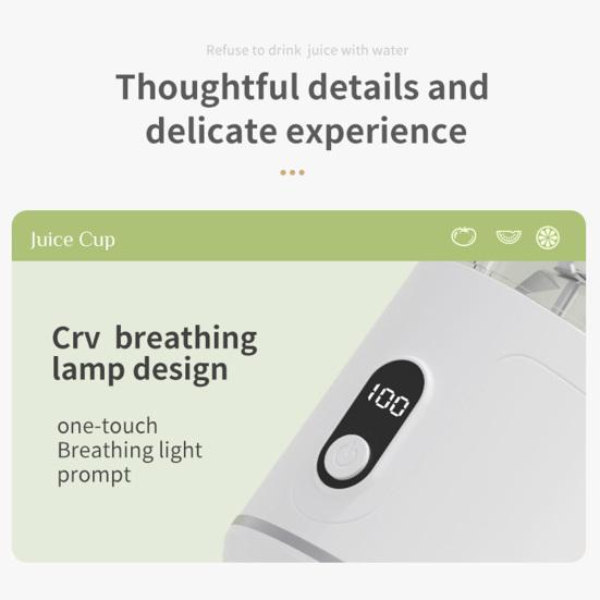 Фруктовая соковыжималка Персональный портативный блендер Большой емкости Пищевой класса Без БФА Легко чистить Беспроводная дорожная соковыжималка