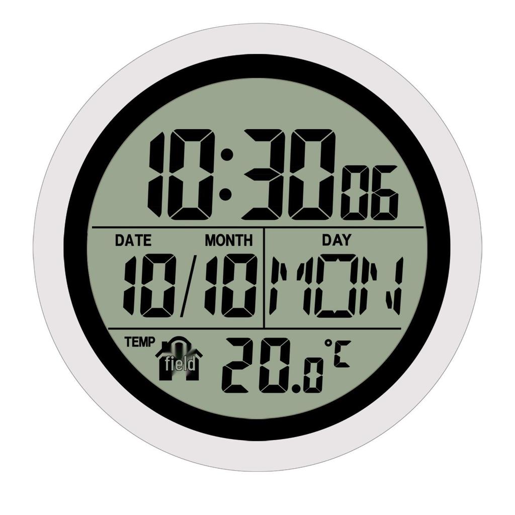 Punch-Free Self-Adhesive LCD Wall Clock: High-Definition Digital Display for Bathroom & Kitchen