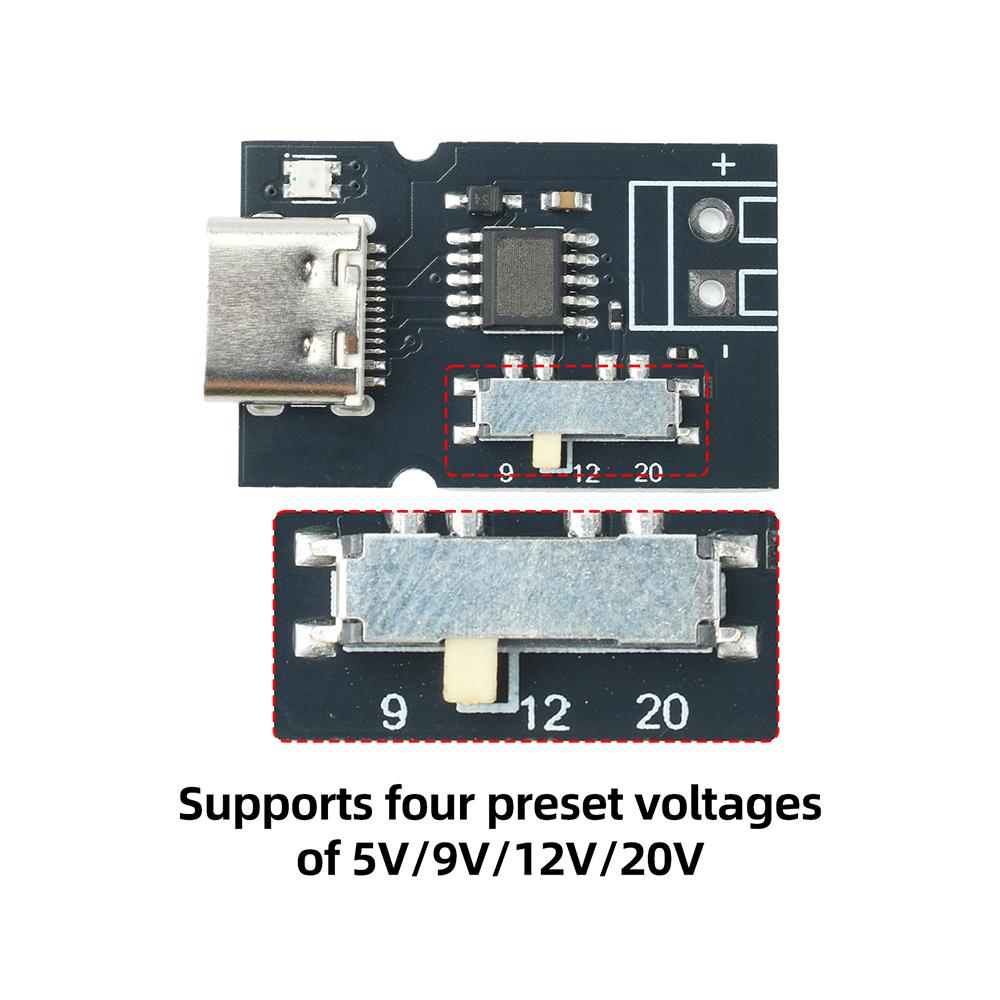 PD/QC Fast Charging Spoofing Power Extraction Module Supports 1V/9V/11V/11V Voltage-Level Switching with Indicator Led Lights