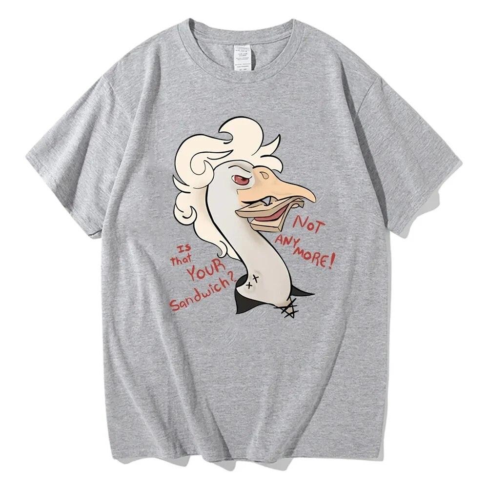 Летние футболки с коротким рукавом, забавные кавайные уличные футболки с короткими рукавами для спортзала, футболки с рисунком «Гусь Астарион», женские топы Y2k, футболки