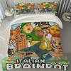 Набор пододеяльников с персонажами Italian Brainrot (3 шт.) - Подходит для спальни, дома и общежития, Машинная стирка