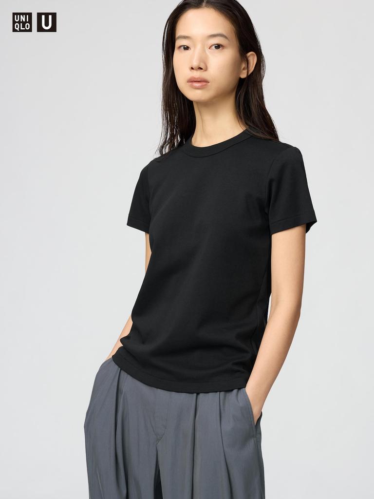 Uniqlo 483456 Женская футболка с круглым вырезом с коротким рукавом Базовый повседневный топ Япония