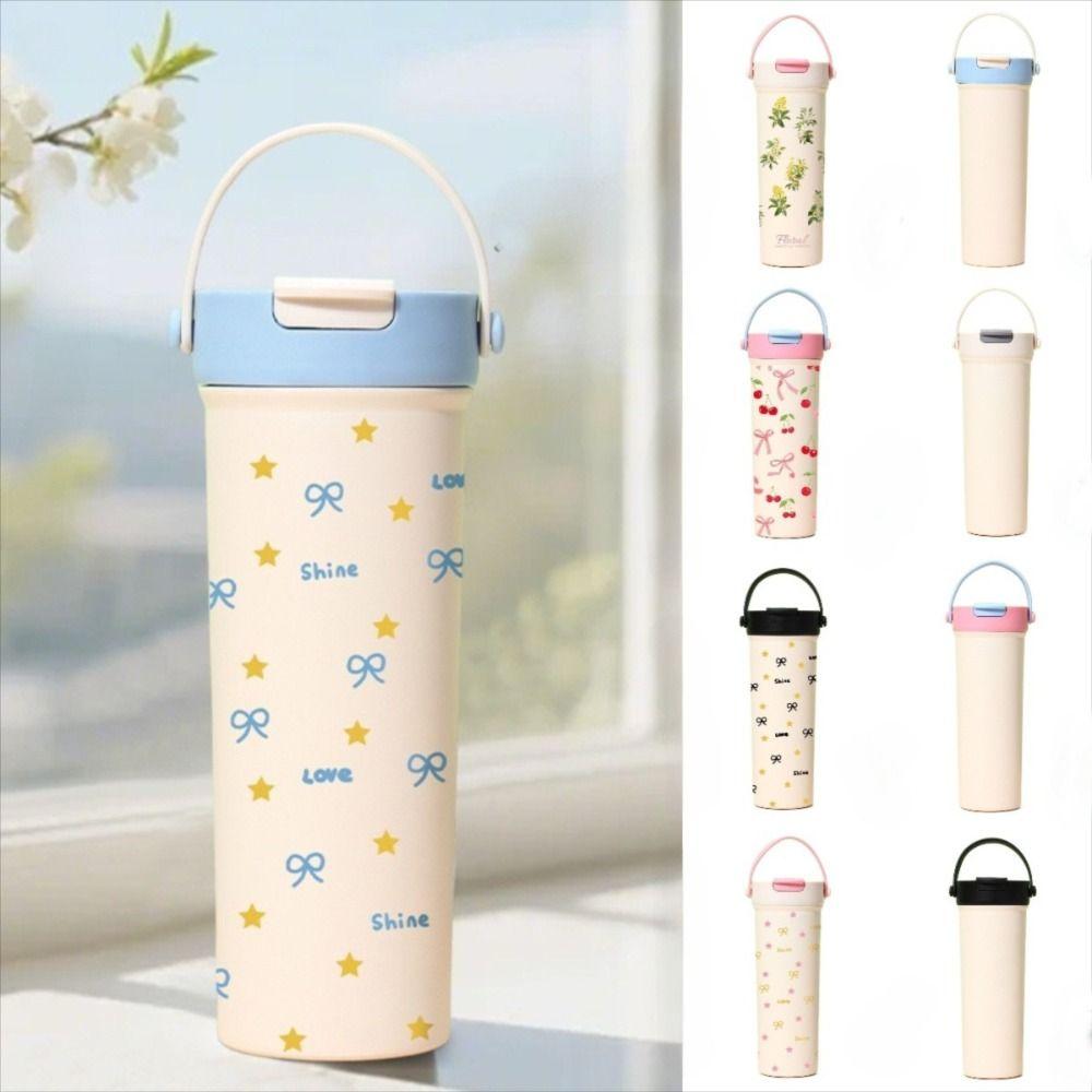 Bowknot Insulated Cup Stainless Steel Thermal Car Coffee Cup New Water Bottle  Travel