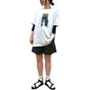 Uniqlo × Дораэмон С25 Узор Мона Лиза Принт Буквы Повседневная футболка с круглым вырезом с коротким рукавом Унисекс Топы Белый 474457-00