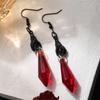 BLINGBAY женские серьги-подвески в стиле ретро, темный готический стиль, красная каплевидная подвеска, женские преувеличенные серьги для девочек, вечеринка, день рождения, ювелирные изделия в подарок