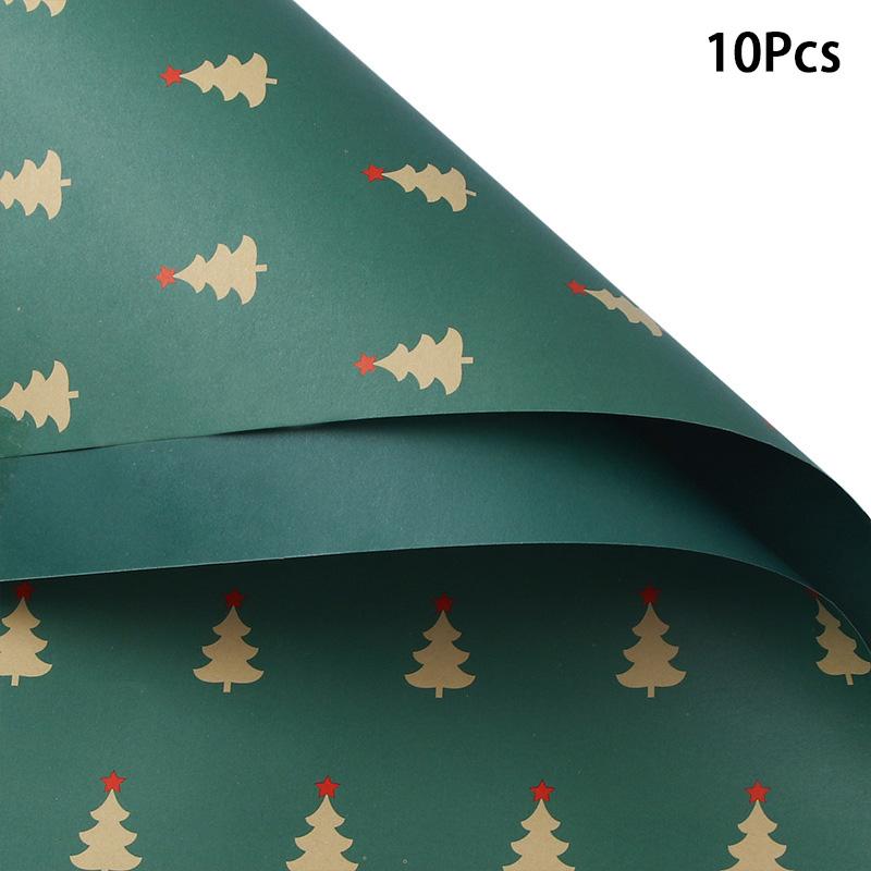 10 шт. 70x50 см DIY Рождественская подарочная упаковочная бумага Подарочная коробка Упаковочная бумага Узор лося Снежинка Дерево
