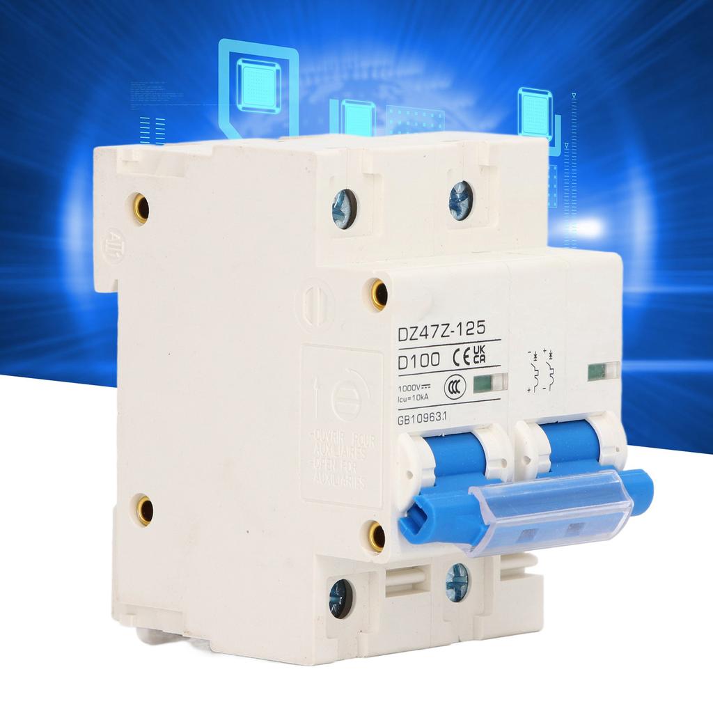 Circuit Breaker 2P D 47 125 100A DIN Rail ature Circuit Breaker for Solar PV System 1000V