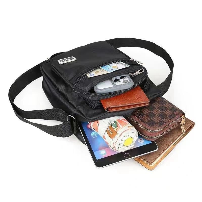 Waterproof Fashion Bag Men'S Bag Shoulder Crossbody Bag Multi-Layer Pocket Cashier Bag Men'S And Women'S Business Bag Collection Wallet Hundred