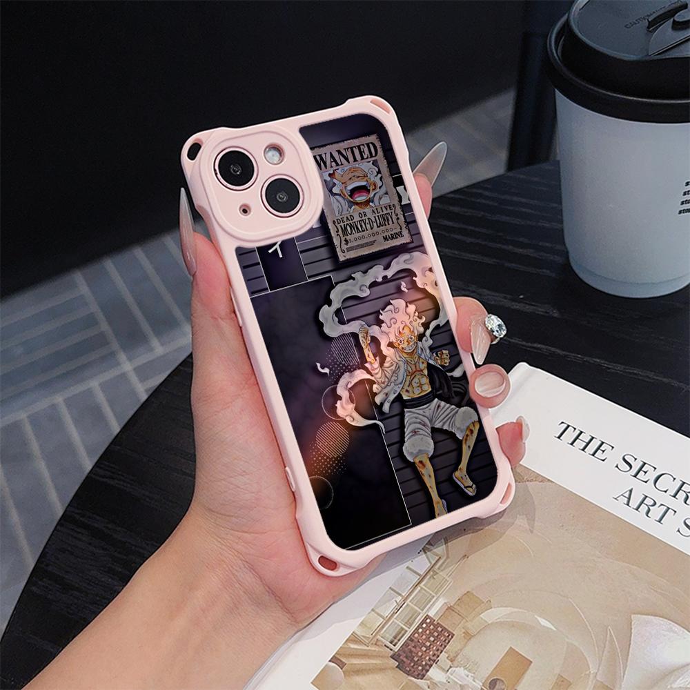 Мягкие чехлы для телефонов Ae92 One Piece Luffy Gear 5 для iPhone 16 15 14 13 12 11 Pro Max 7 8 Plus XR XS с ремешком на запястье, защитным шнурком для углов, задняя крышка