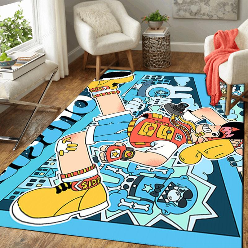 Happy Boy illustration Rug Floor Mat for Living Room or Bedroom Soft and Comfortable Carpet a Gift for Birthday and Holiday.MFF0918291