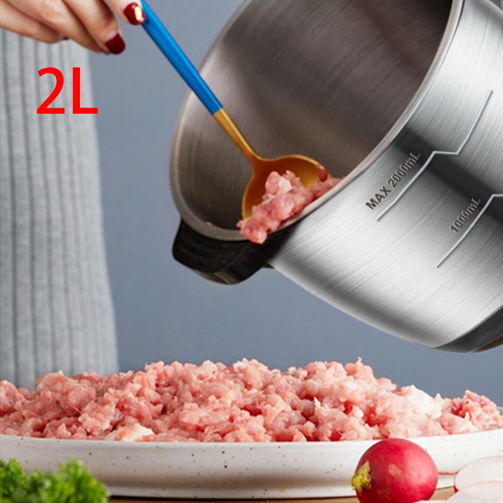 Электрический измельчитель мяса, 2 скорости, высококачественная нержавеющая сталь, мясорубка, измельчитель продуктов, для дома, кухни, слайсер, взбиватель яиц, чеснок, овощи
