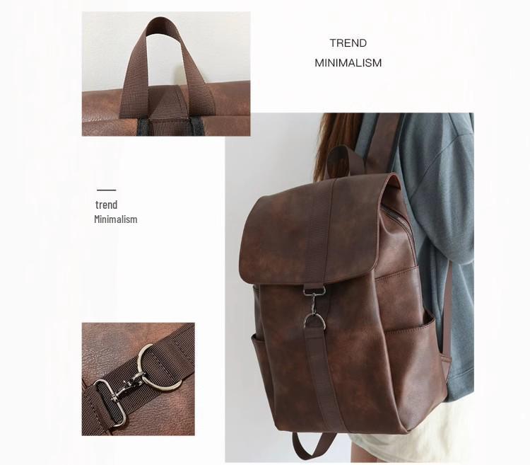 Модный женский рюкзак из мягкой кожи: 2023 Колледж и Путешествия, Корейский и Японский Стиль, Вместимость для 16-дюймового ноутбука