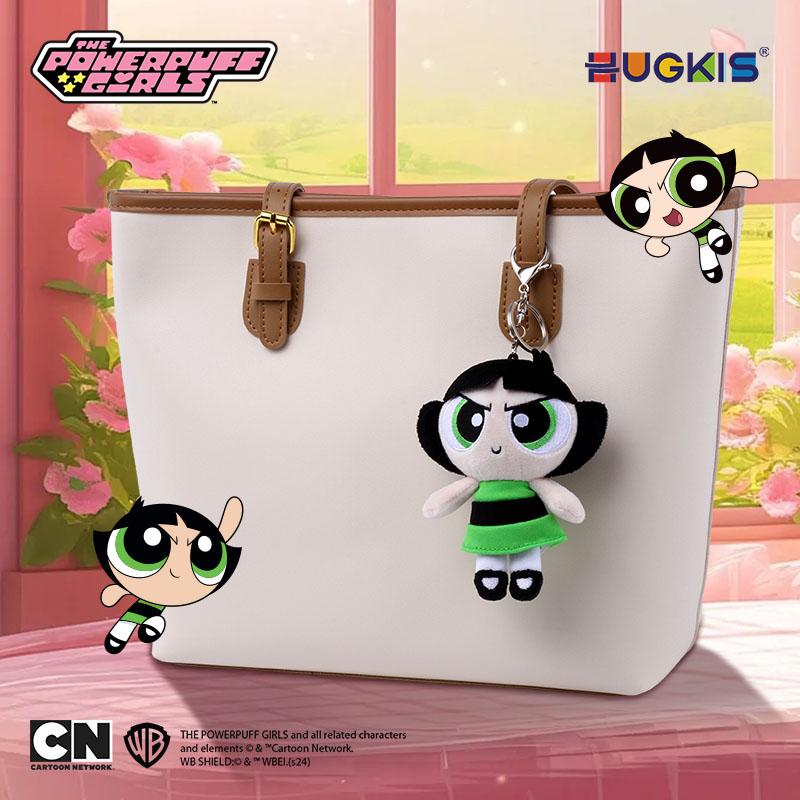Kawaii Anime The Powerpuff Girls Blossom Bubbles Buttercup 12cm Pp Cotton Filled Plush Keychain Cartoon Pendant Doll
