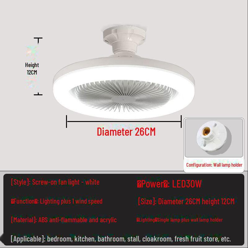 Светодиодный потолочный вентилятор E27 с дистанционным управлением — высокая яркость, энергосбережение, безопасность для глаз для дома и кухни