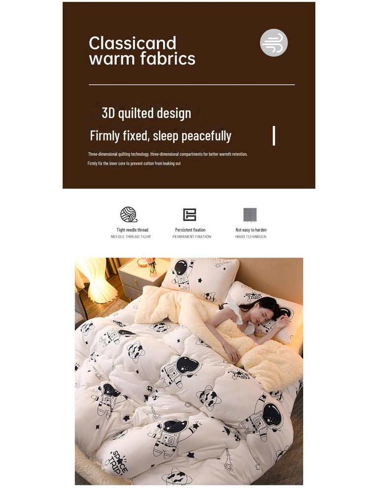 Мягкое и пушистое зимнее двойное одеяло из овечьей шерсти