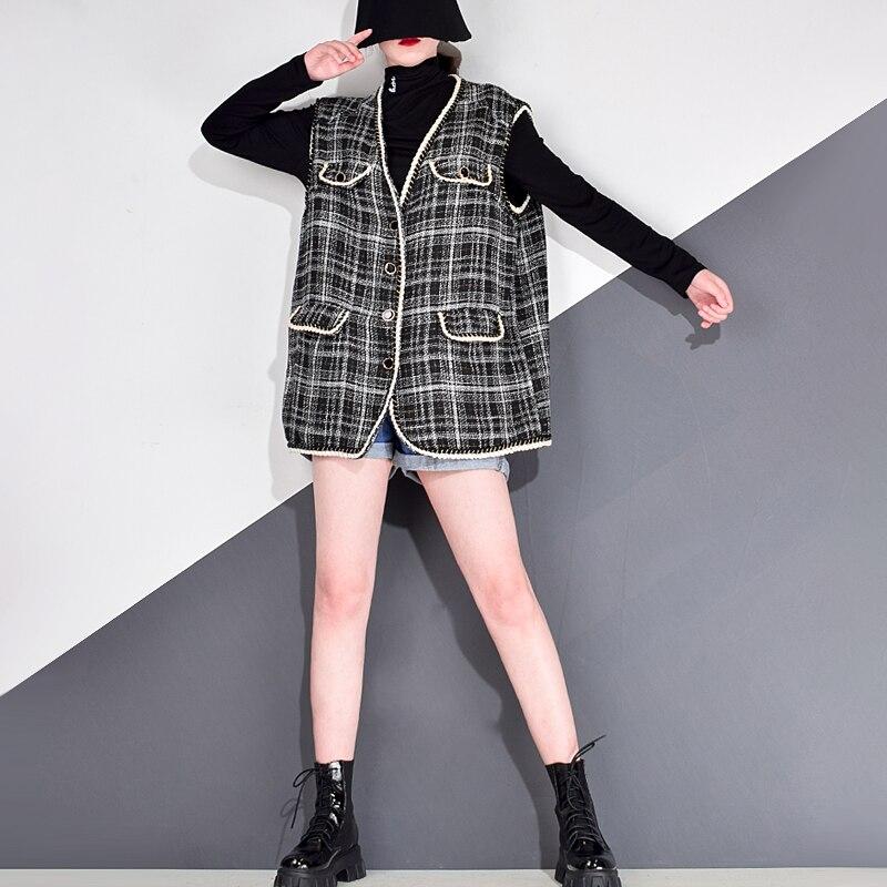 Xitao Полосатый жилет, модный повседневный свободный жилет без рукавов с одной грудью ZP3223