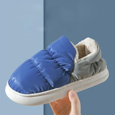 Уютные тапочки мужские зимние пуховые тапочки для дома и улицы теплые плюшевые туфли женские водонепроницаемые зимние тапочки мужские нескользящие тапочки