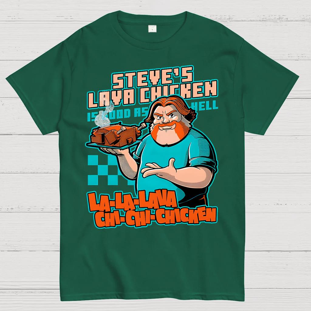 Steve's Lava Chicken Unisex 100% Cotton Summer Casual Cool Loose T-Shirt