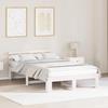 VidaXL Bed Frames In White Pine White Solid Wood 140 X 190 Cm Durable 872615