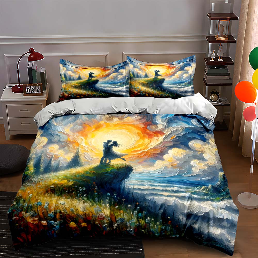 Colorful romantic scenery. Bedding Duvet cover sets Duvet covers Pillowcases gifts (1 * Duvet Cover 2 * Pillowcases, without duvet insert)