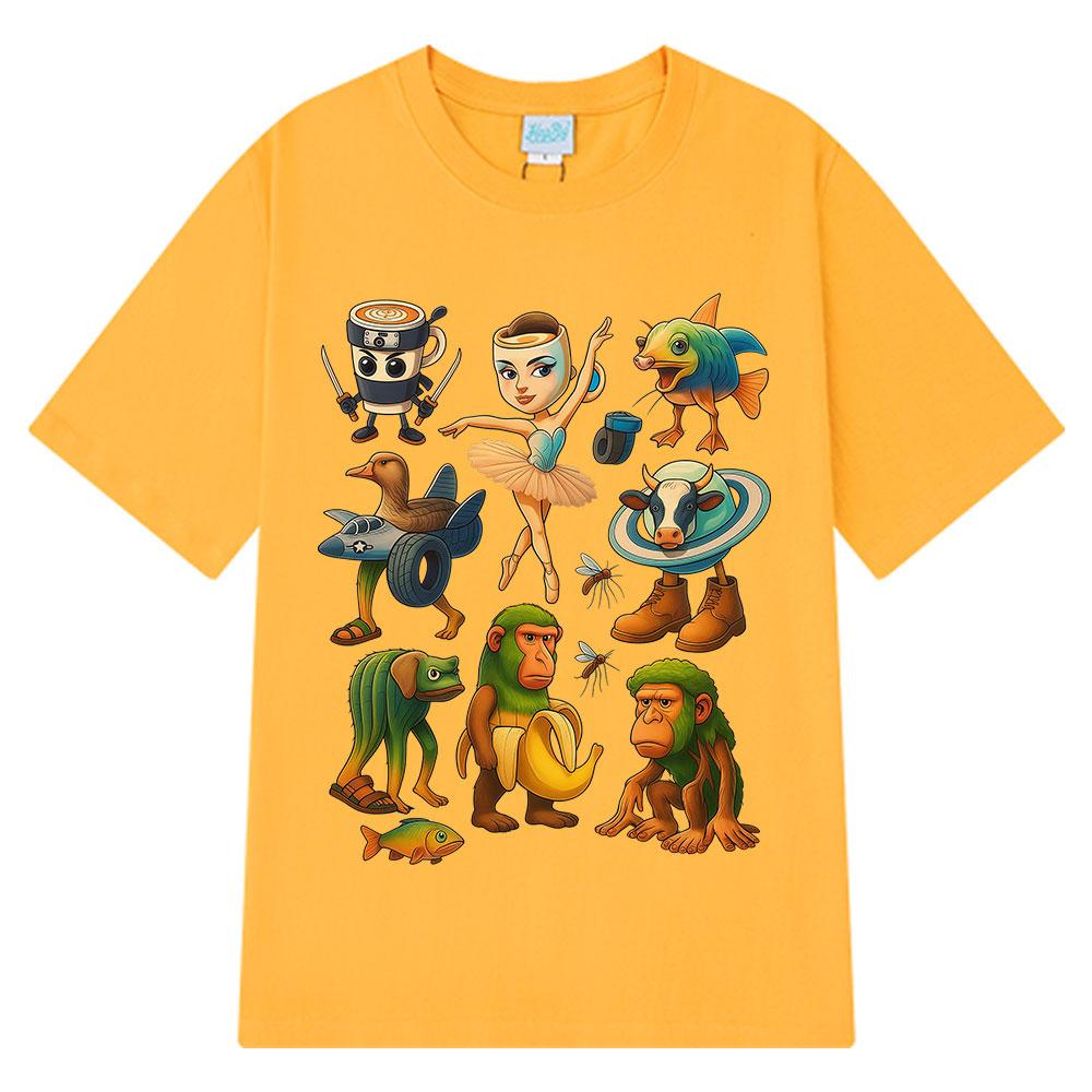 Italian Brainrot Funny Meme Graphic Tshirt Tralalero Tralala Tung Tung Tung Sahur Ballerina Capuchina Brr Brr Patapim T Shirts