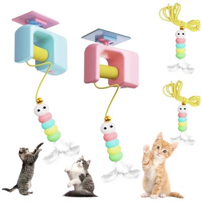Выдвижная кошачья дразнилка, подвесной игрушечный набор для двери, интерактивные игрушки для саморазвлечения, избавляющие от скуки