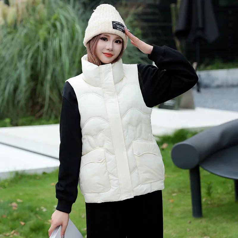 Winter Sleeveless Down Vest for Women Stand-up Collar Warm Tank Top Casual Light Outerwear Vest