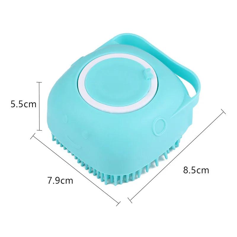 Bathroom Puppycat Washing Massage DispenseAr Grooming Shower Brush Soft Silicone Dog Brush Pet Shampoo Massager Bath Brush