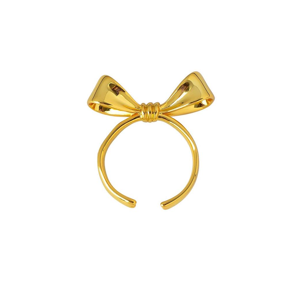 Exquisite Luxury Adjustable Bow Ring: Sweet, Fashionable, High-End Design
