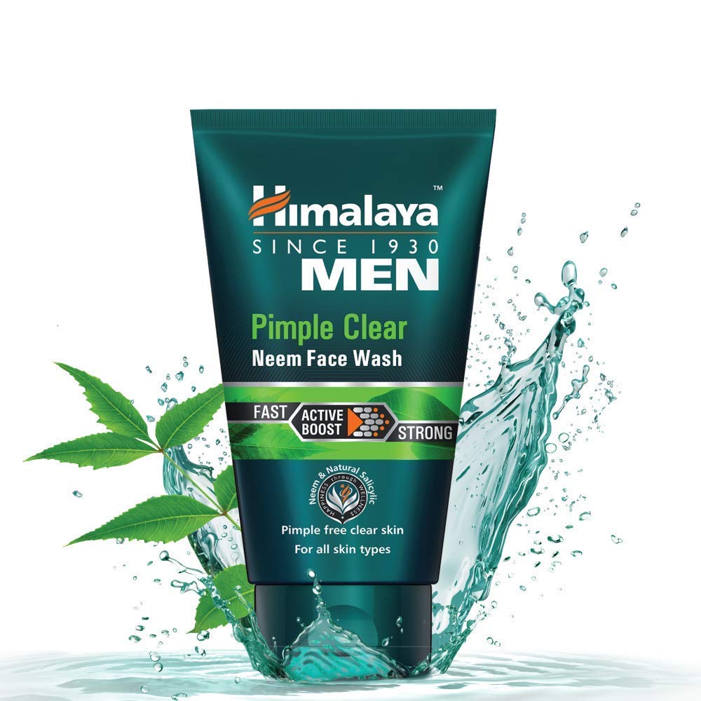 Himalaya Men Pimple Clear Neem Face Wash 50ml Soap Free Acne Control Cleanser for Men’s Skin