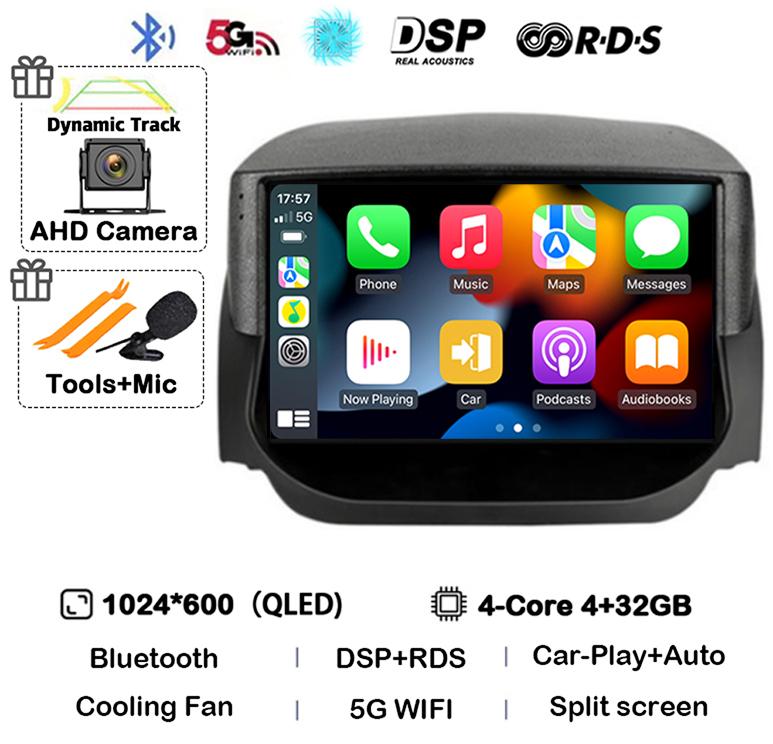 Android 14 Carplay Auto для Ford EcoSport Eco Sport 2014 2015 2016 2017 2018 Автомобильный радиоприемник GPS 4G+WIFI Мультимедийный стереоплеер QLED