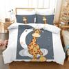 Cartoon Giraffe Tropical Animals Comfortable Duvet Quilt Cover Pillowcase Bedding Set Children Bedroom Decoration Home Textile