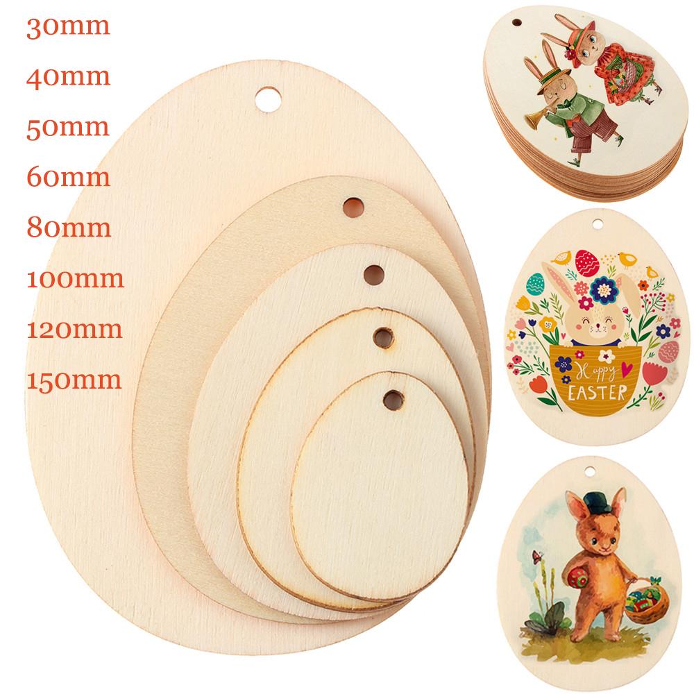 Household Hanging Ornaments Drawing Wooden Easter Decorations Wood Chips Wood Slice Easter Eggs