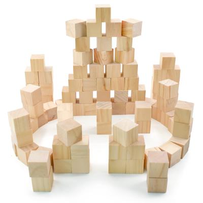 Деревянные кубики Enkrio Деревянные строительные блоки Кубические деревянные блоки Кубики формы Набор из 100 штук DIY Crafts Украшения Необработанные деревянные кубики Натуральное дерево Неокрашенное