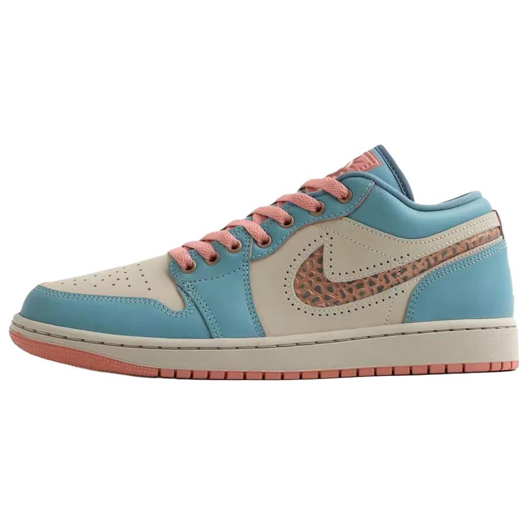 Jordan Air Jordan 1 Low Винтажные Баскетбольные Кроссовки Унисекс Бежевый Синий Розовый IM8120-464