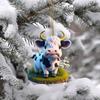 Christmas Cow Pendant Durable Acrylic Adorable Cow Ornament for Christmas Tree Decoration Party Favor
