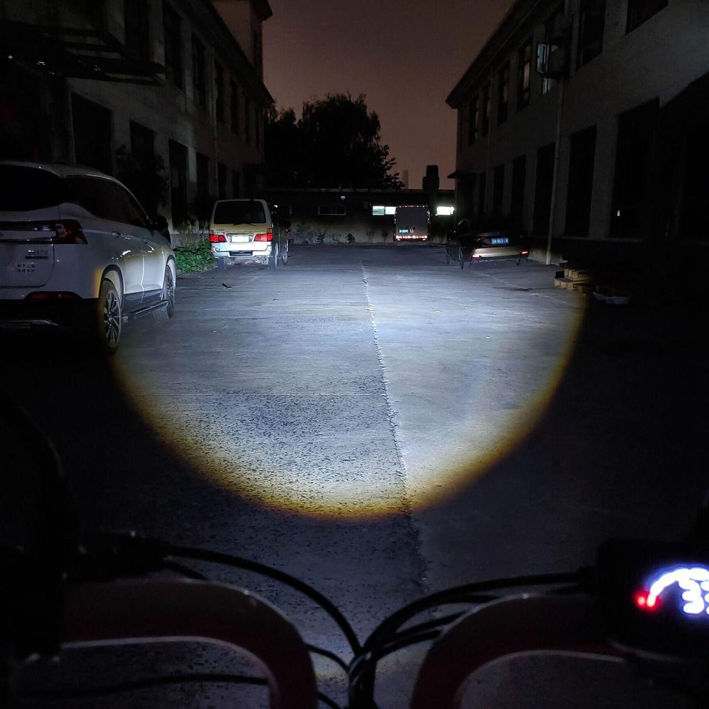 Dual Front Electric Bicycle Light Set: 9W LED Waterproof, Brake Light, Turn Signal, Horn, 24-90V.